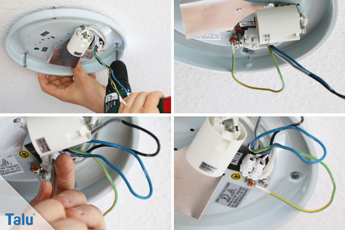 deckenlampe anschließen und montieren - einfache anleitung - talu.de