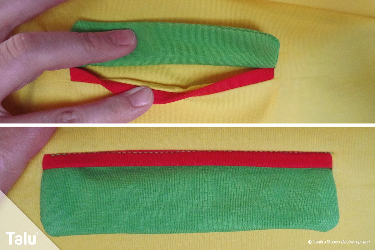 Doppelte Paspeltasche mit Klappe nähen
