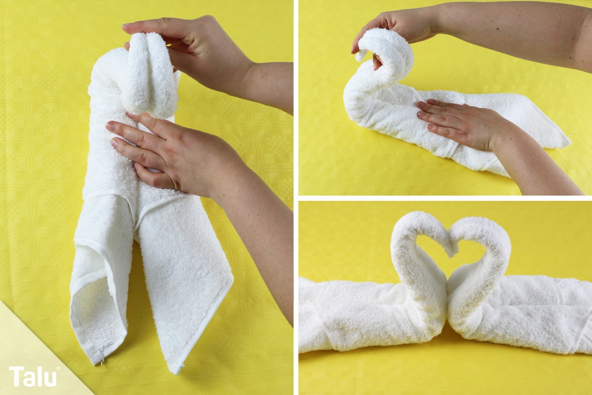 Handtuch zum Schwan falten