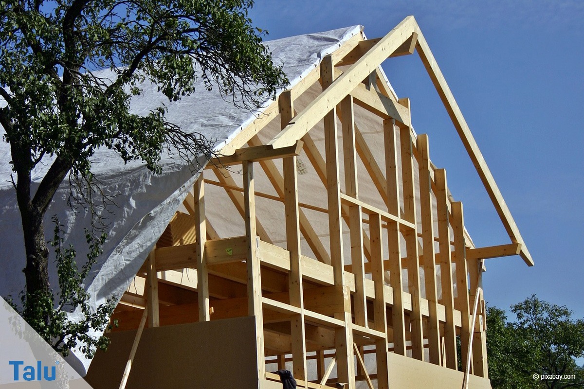 Haus mit Holzständerbauweise