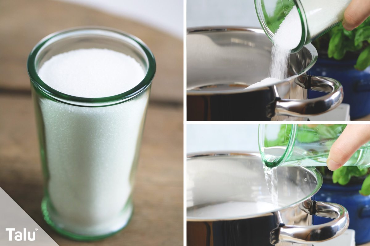 Zucker und Wasser