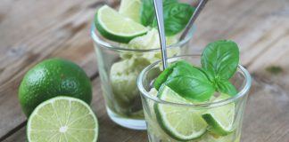Basilikum Limetten Sorbet