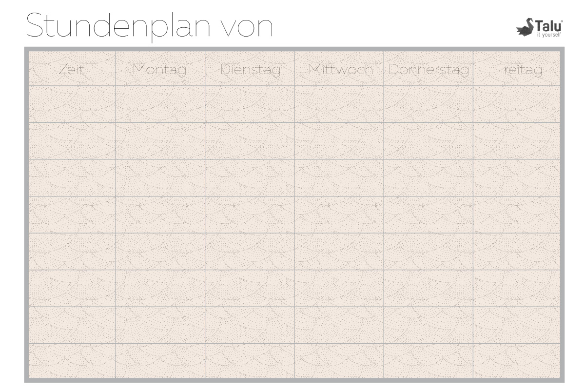 Stundenplan Zum Ausdrucken Kostenlose Pdf Vorlage Talu De