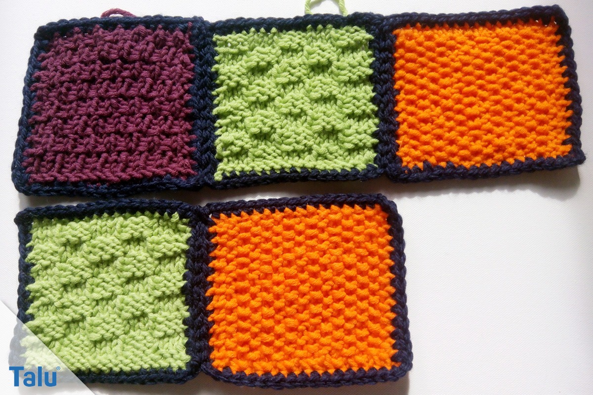 Patchworkdecke stricken