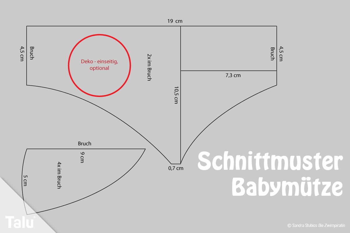 Schnittmuster für Babymütze