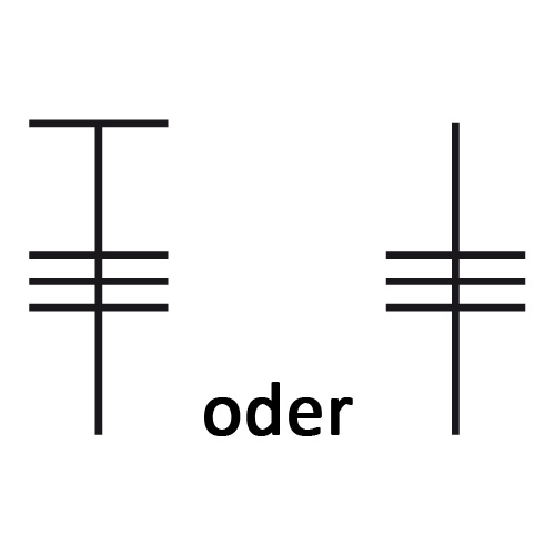 Symbol für dreifaches Stäbchen