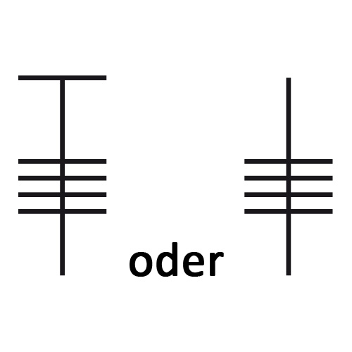 Symbol für vierfaches Stäbchen