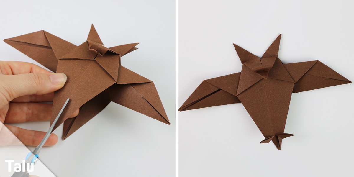 Origami Eule Falten Anleitung Falttechnik Talude