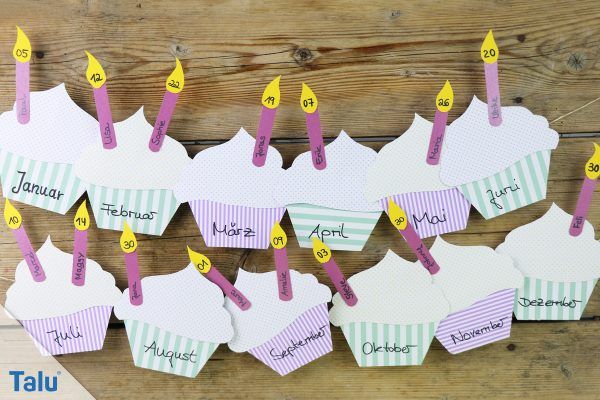 Geburtstagskalender basteln - Anleitung und Ideen - Talu.de