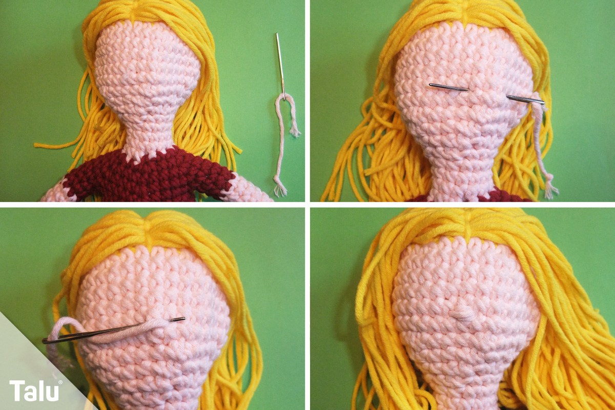 Häkelpuppe mit Haaren