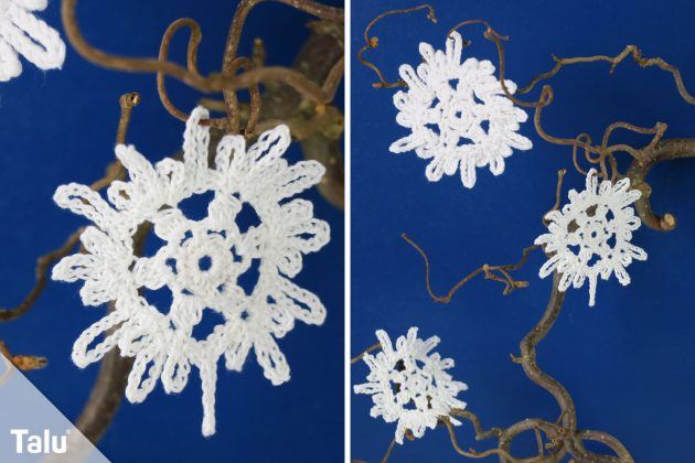 Schneeflocken häkeln - Anleitung zum Schneeflocke häkeln - Talu.de