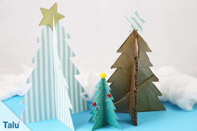 Tannenbaum basteln aus Papier Anleitung und Ideen Talu.de