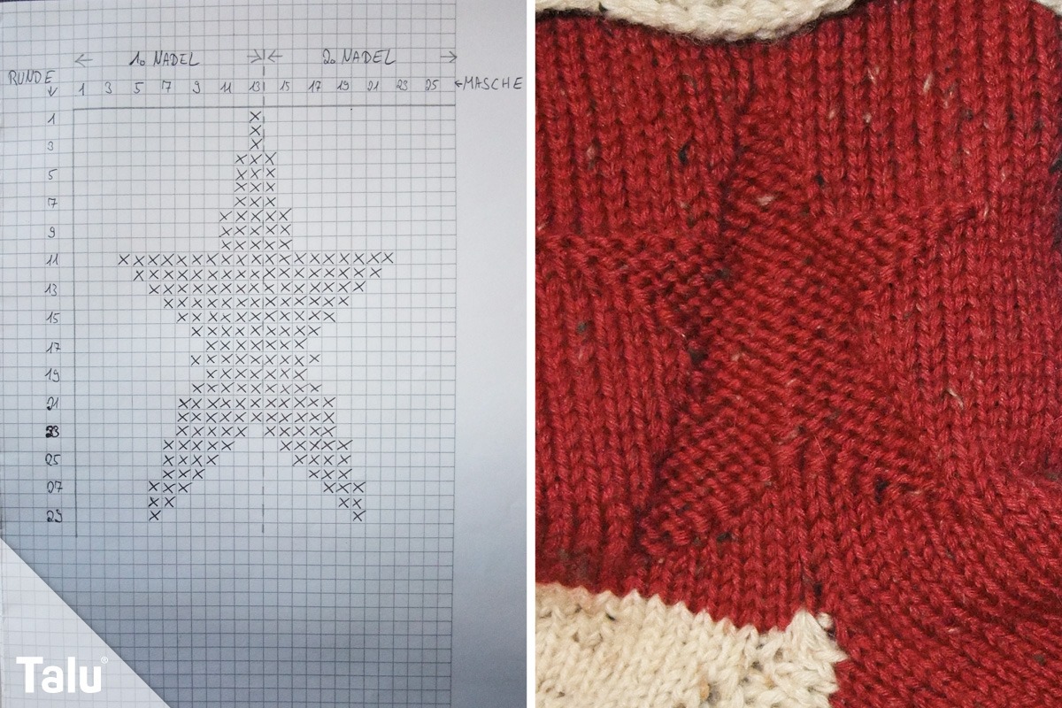 Reliefstern stricken