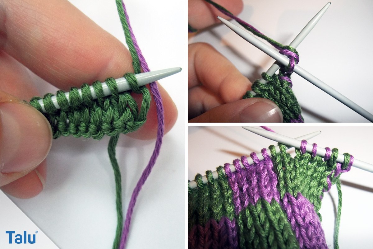 Schachbrettmuster stricken