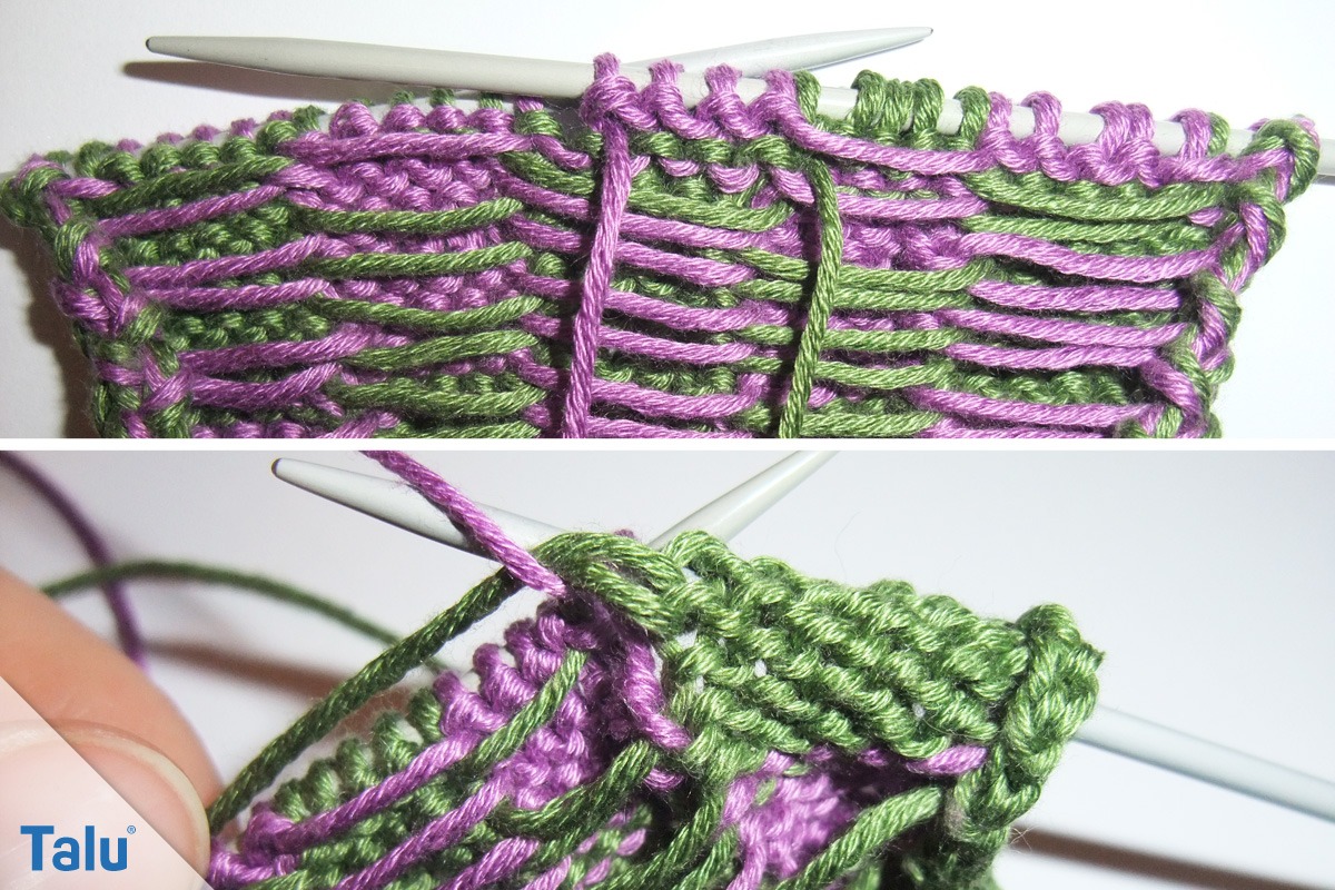 Schachbrettmuster stricken