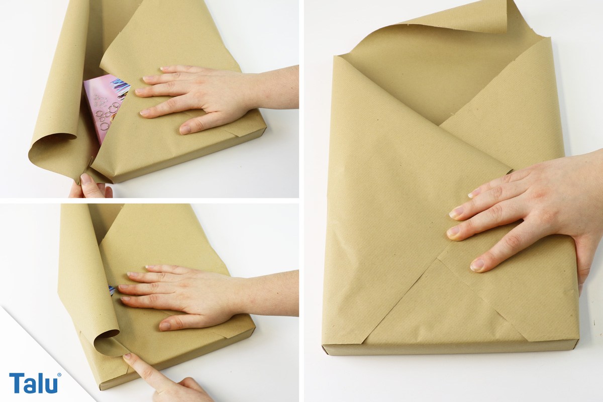Geschenk ohne Klebeband verpacken