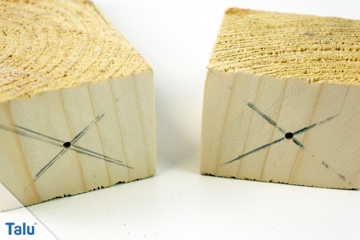 Holz markieren und bohren