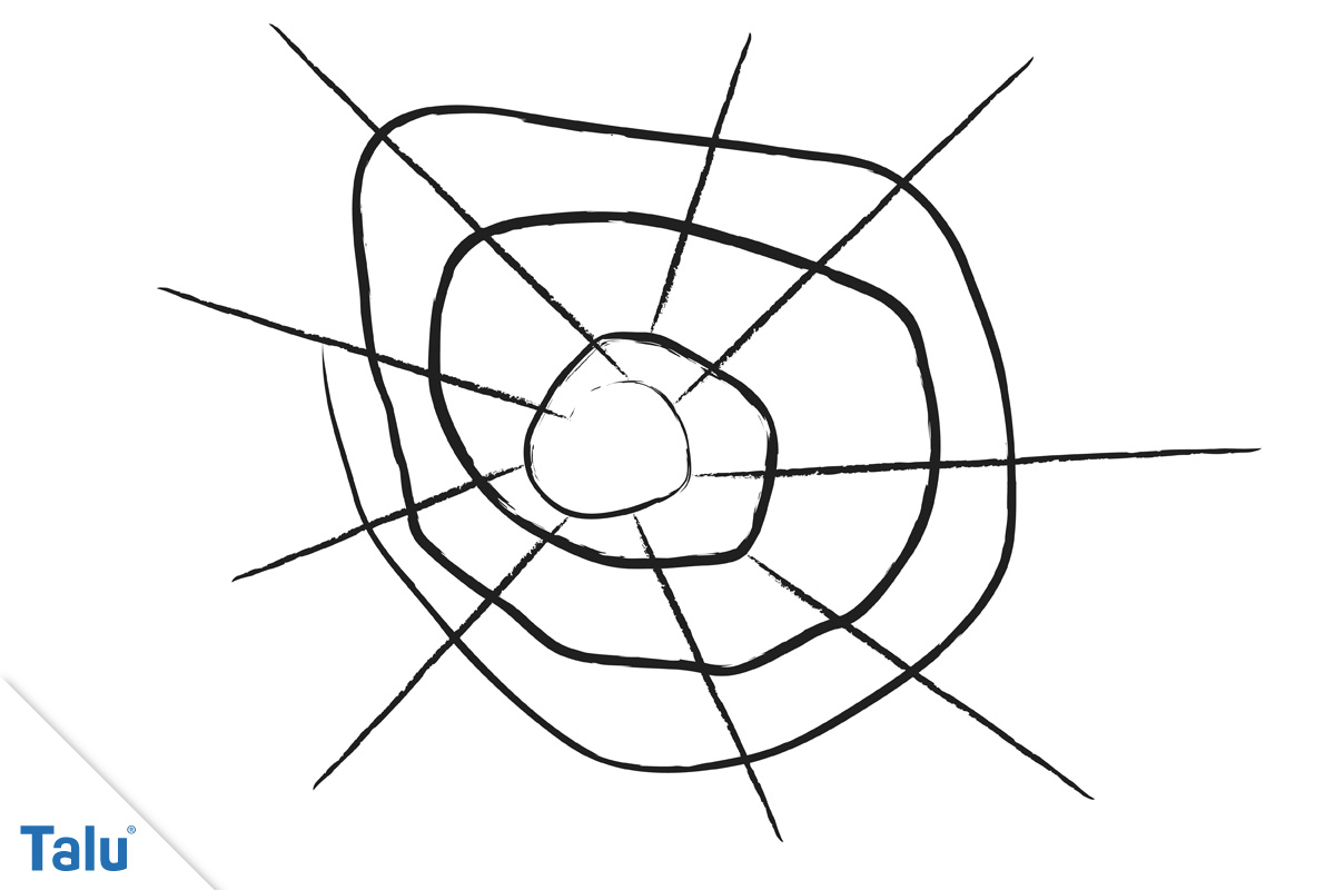 Trichter Spinnennetz malen