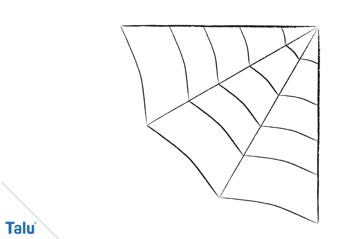 Spinnennetz malen - Ecke 4