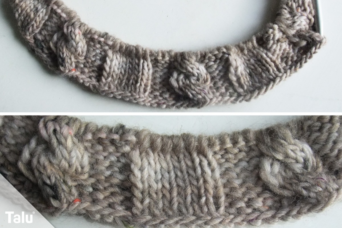Kissen mit Zopfmuster stricken