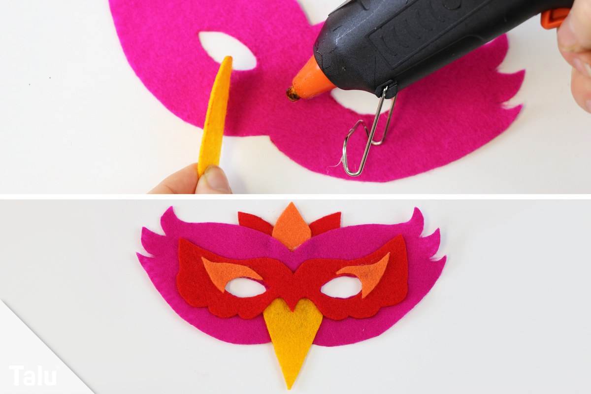 Vogelmaske aus Filz