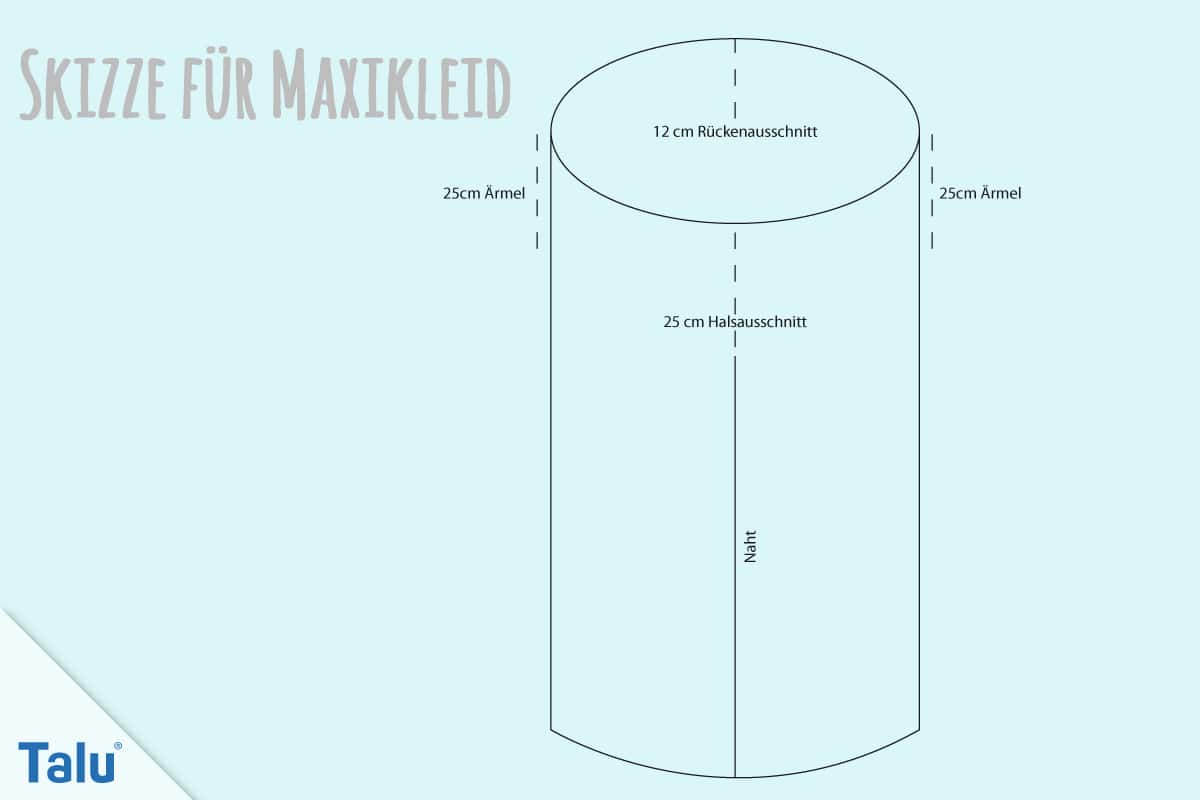 Maxikleid Skizze