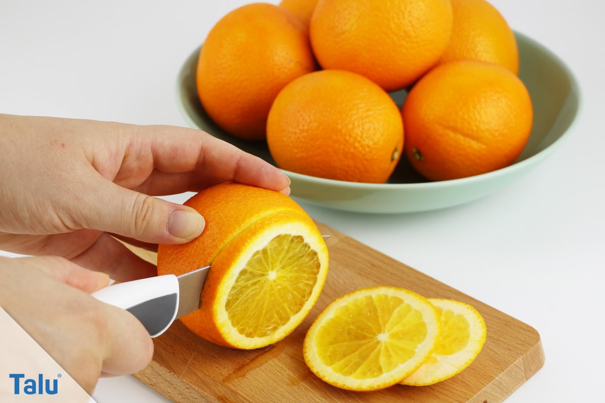 Orangenscheiben trocknen