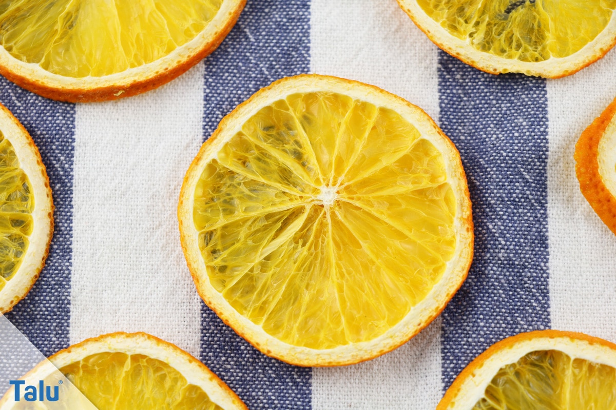 Orangenscheiben trocknen