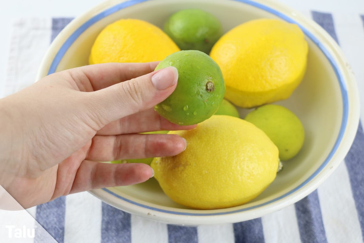 Limettenscheiben trocknen