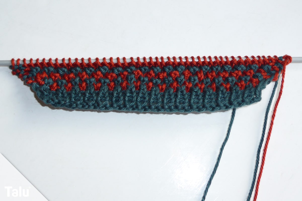 Teekannenwärmer zweifarbig stricken