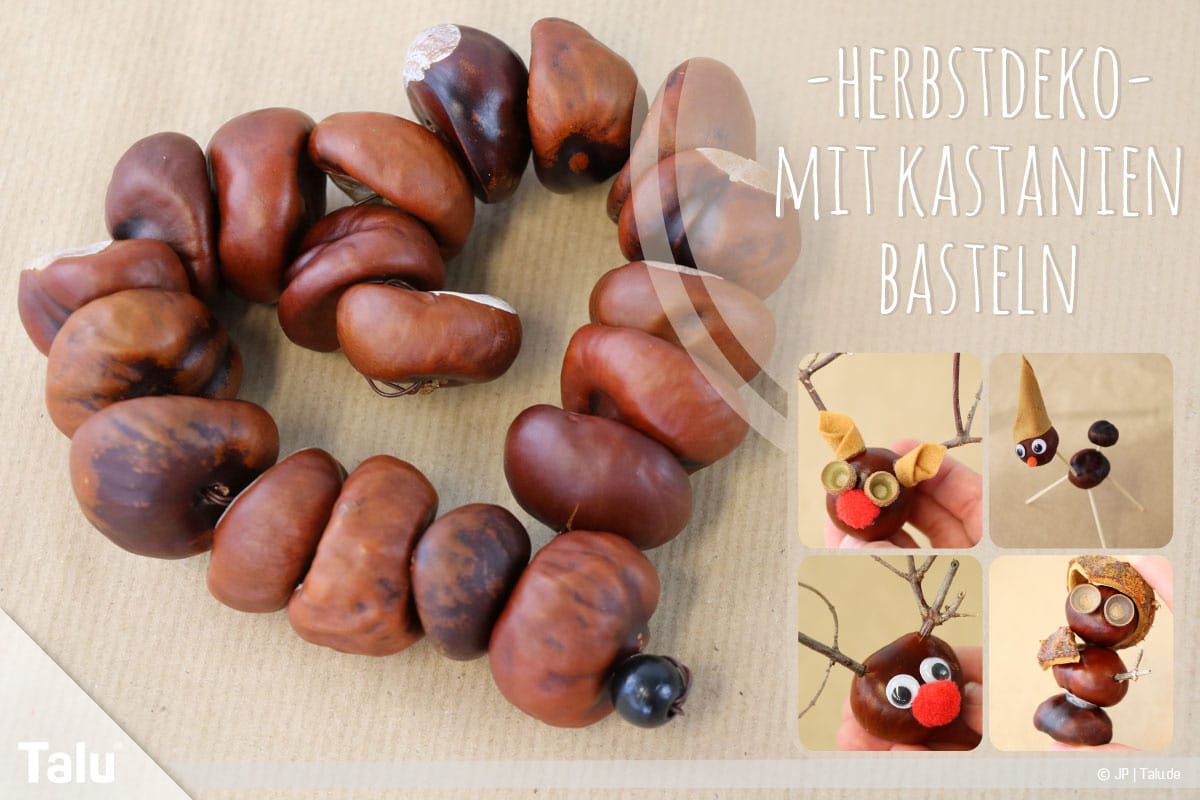 Herbstdeko mit Kastanien basteln