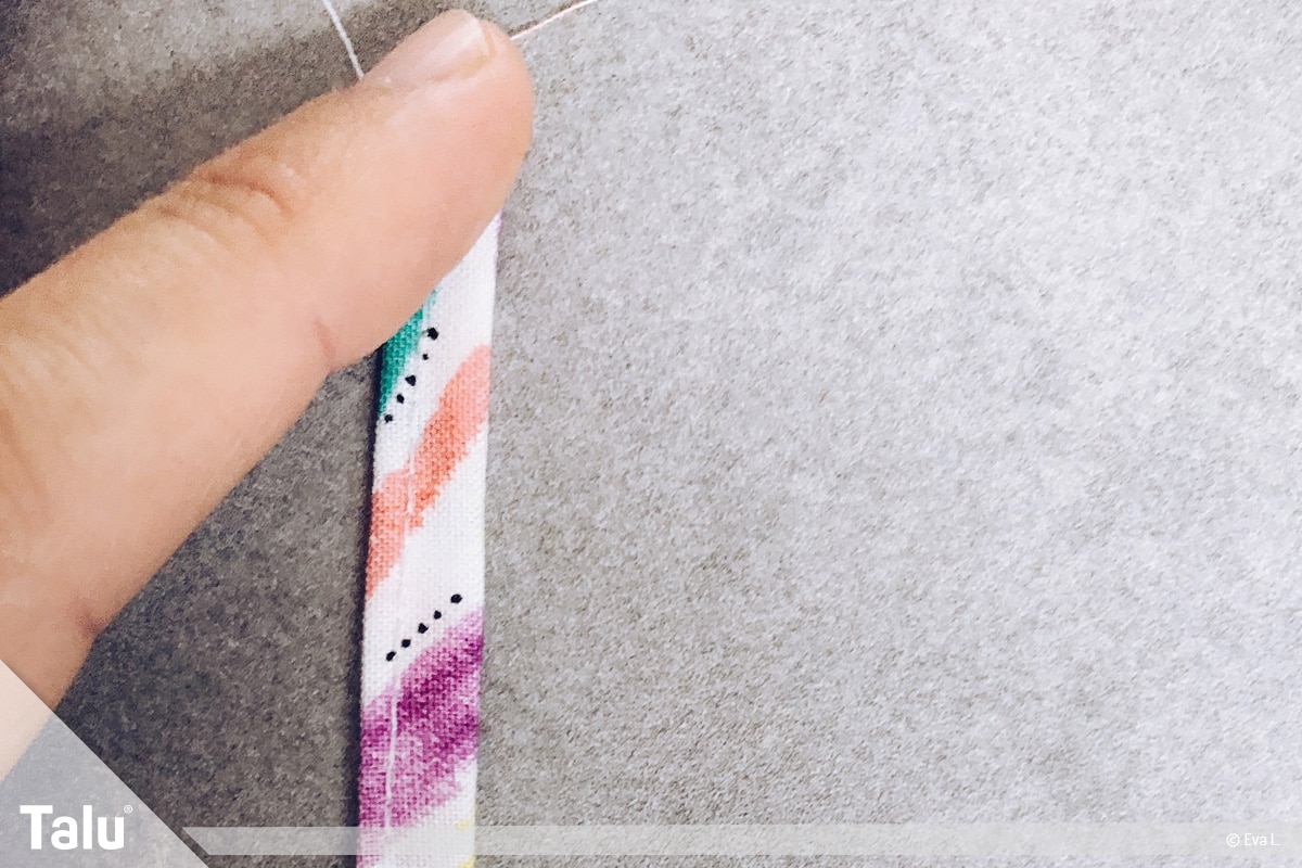 Schnullerkette mit Namen nähen, Schnullerbefestigung