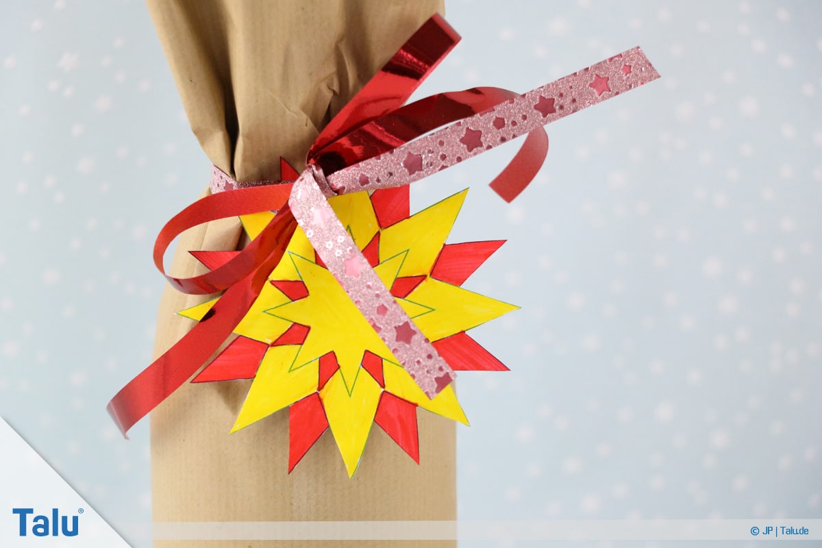 Sterne zum ausdrucken, Stern als Geschenkanhänger