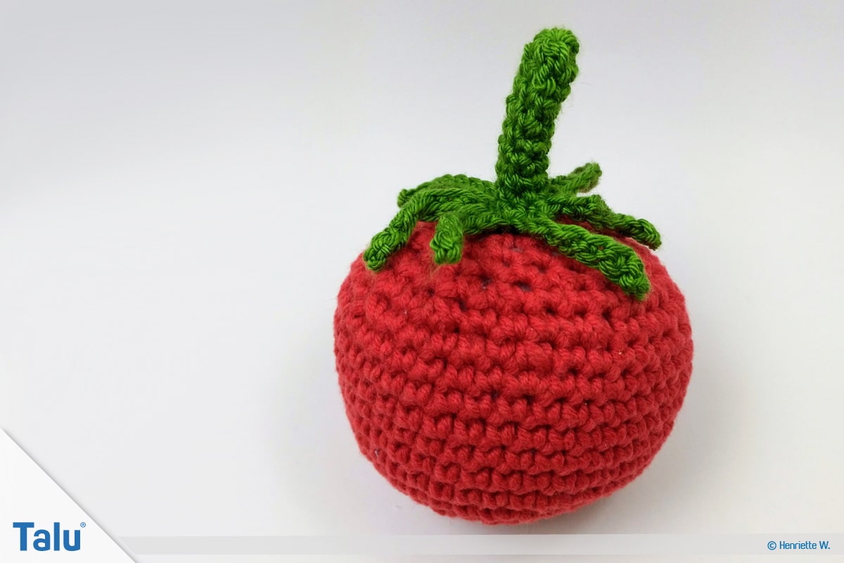 Gemüse häkeln, gehäkelte Tomate