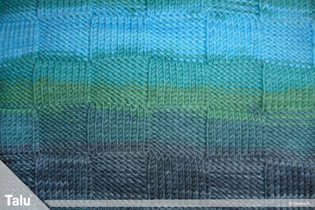 Kissenhülle stricken, Karomuster