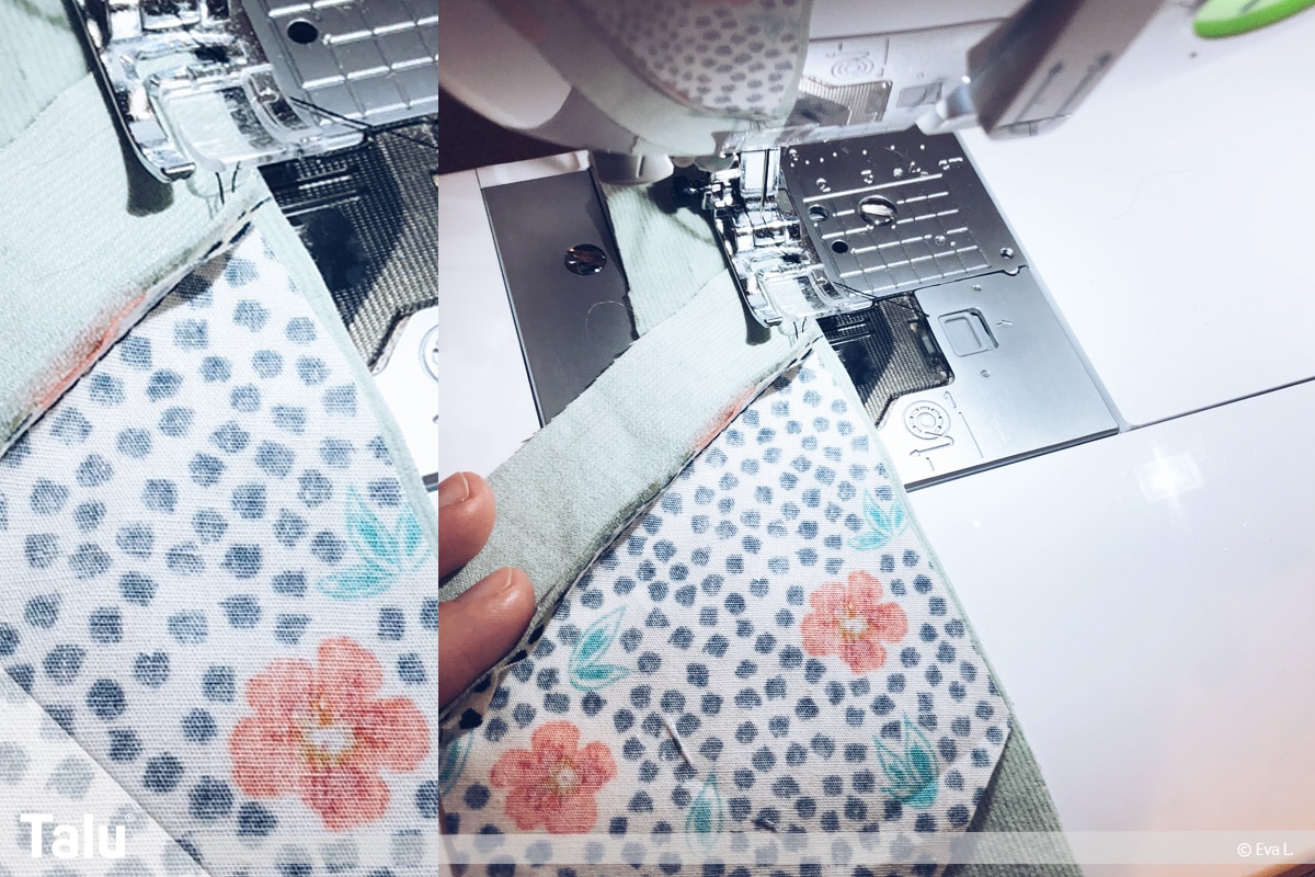 Platzdeckchen nähen, Patchwork Stern, Stoff mit Nähmaschine nähen