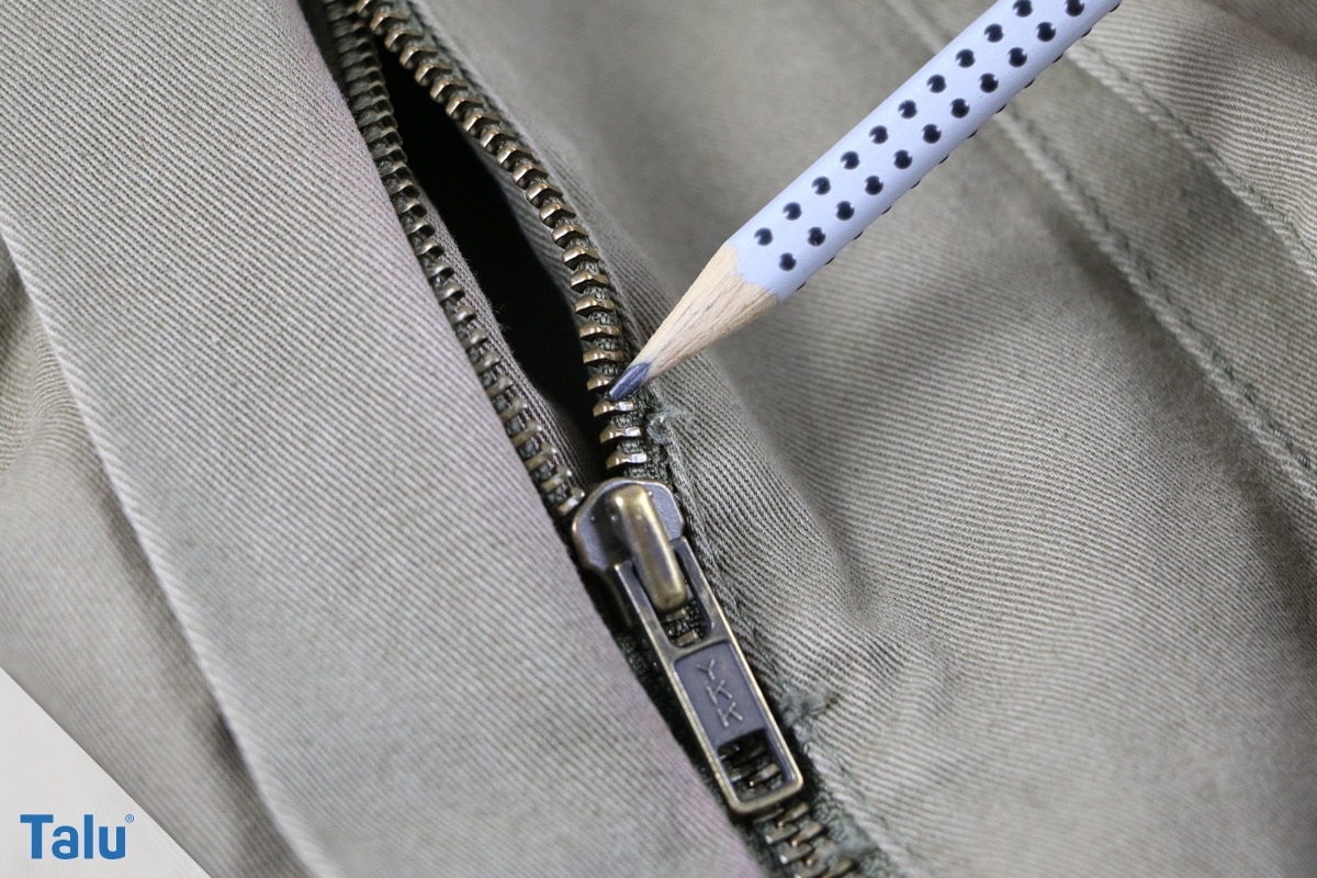 Reißverschluss-Zipper klemmt, Bleistift nutzen