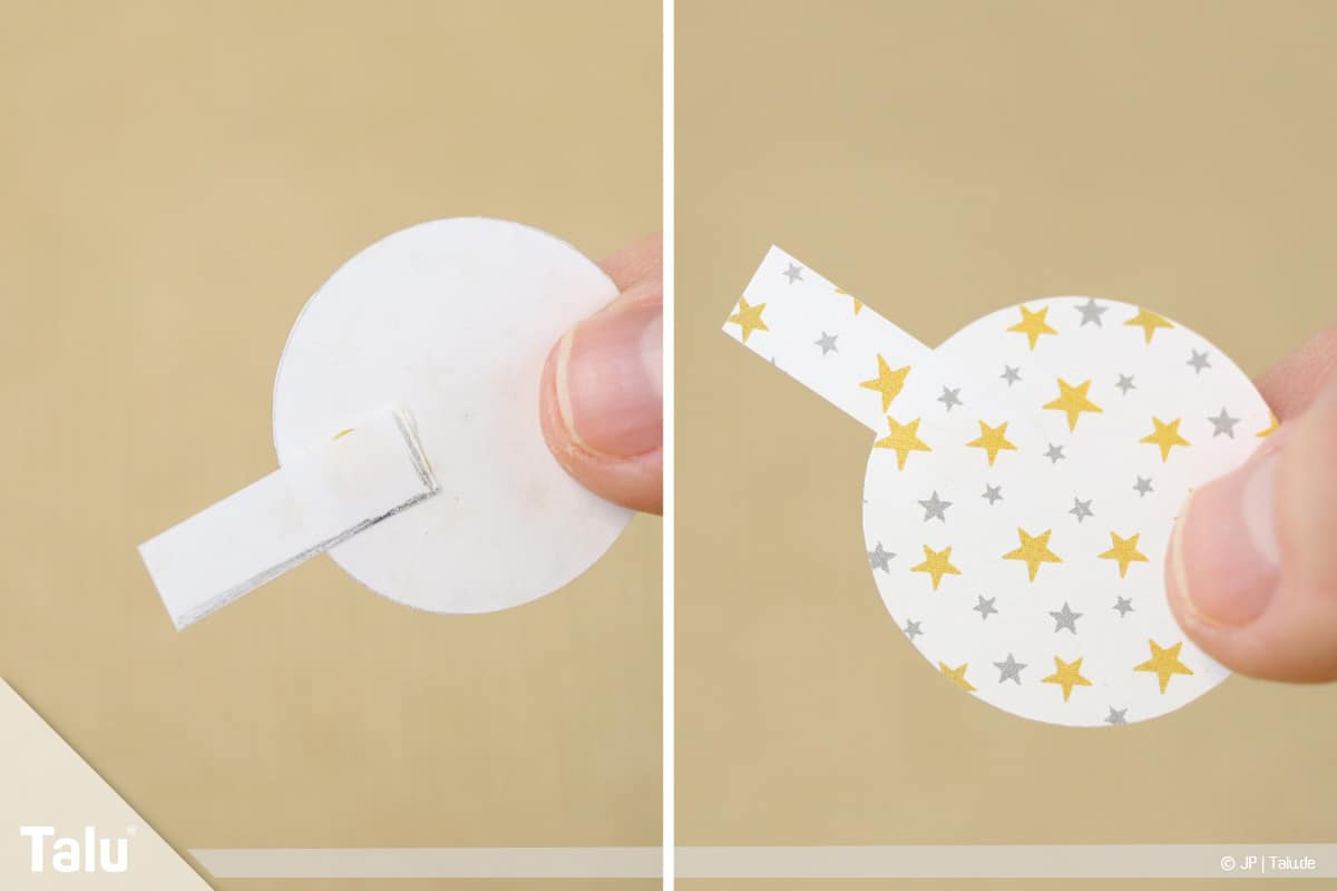 Weihnachtsengel basteln, Variante 3, Kopfform des Engels mit Halterung