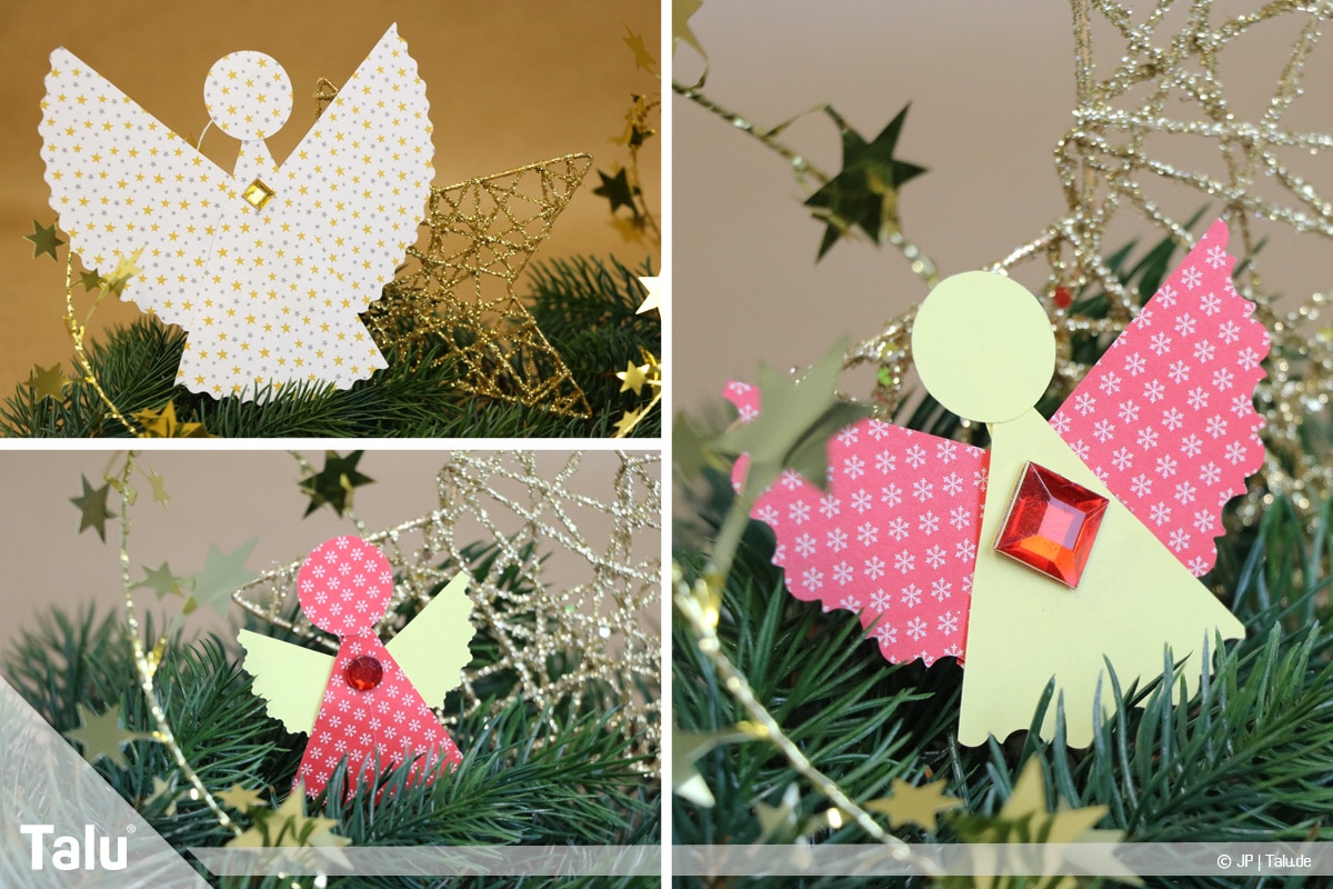 Weihnachtsengel basteln, Variante 3, fertige Engel nach Variante 3