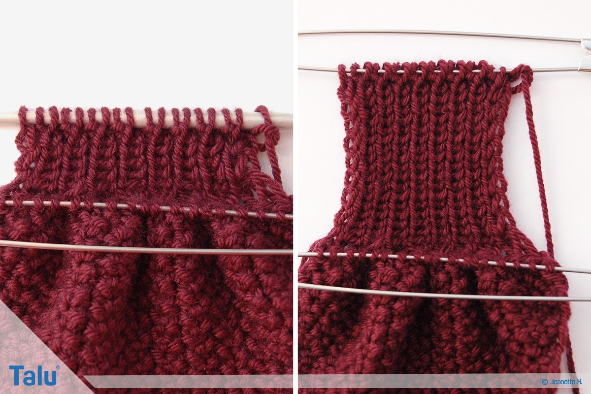 Kinderschal stricken, kostenlose Anleitung, Tunnel stricken