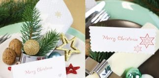 Tischkarten für Weihnachten ausdrucken und beschriften
