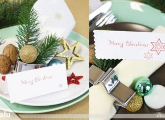 Tischkarten für Weihnachten ausdrucken und beschriften