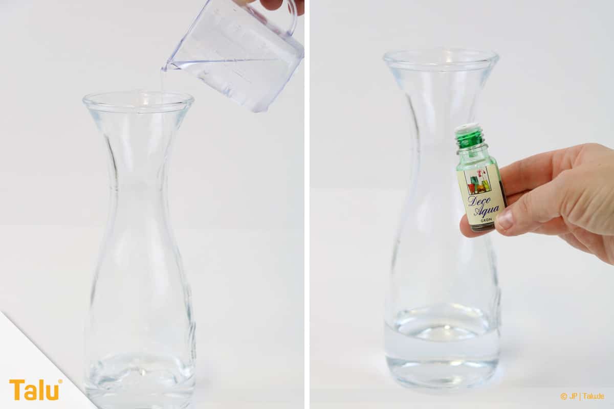 Lavalampe selber machen, Wasser abmessen