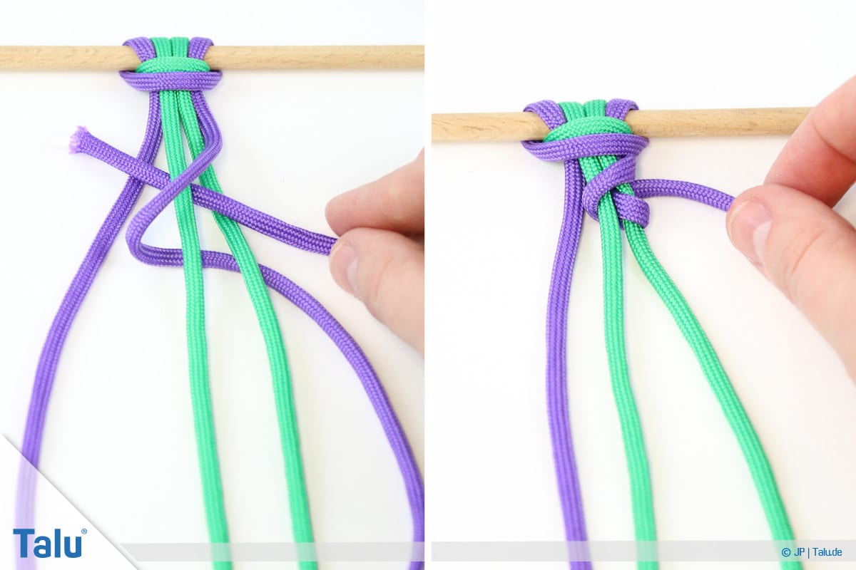 Paracord knoten, Cyclone Wrap weitere Schritte
