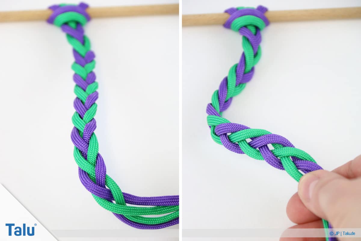 Paracord knoten, Einfaches Flechten fertiggestellt