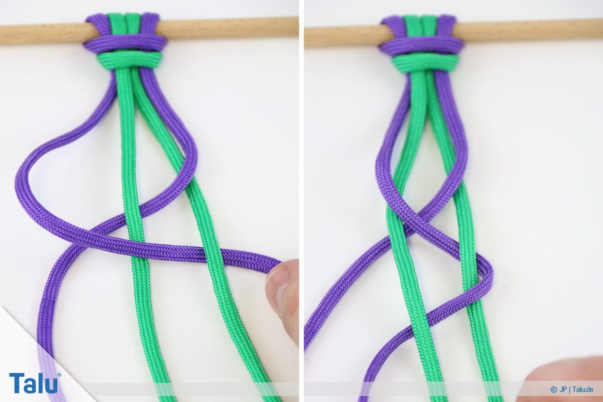 Paracord knoten, Fischgrätenknoten weiter fertigen