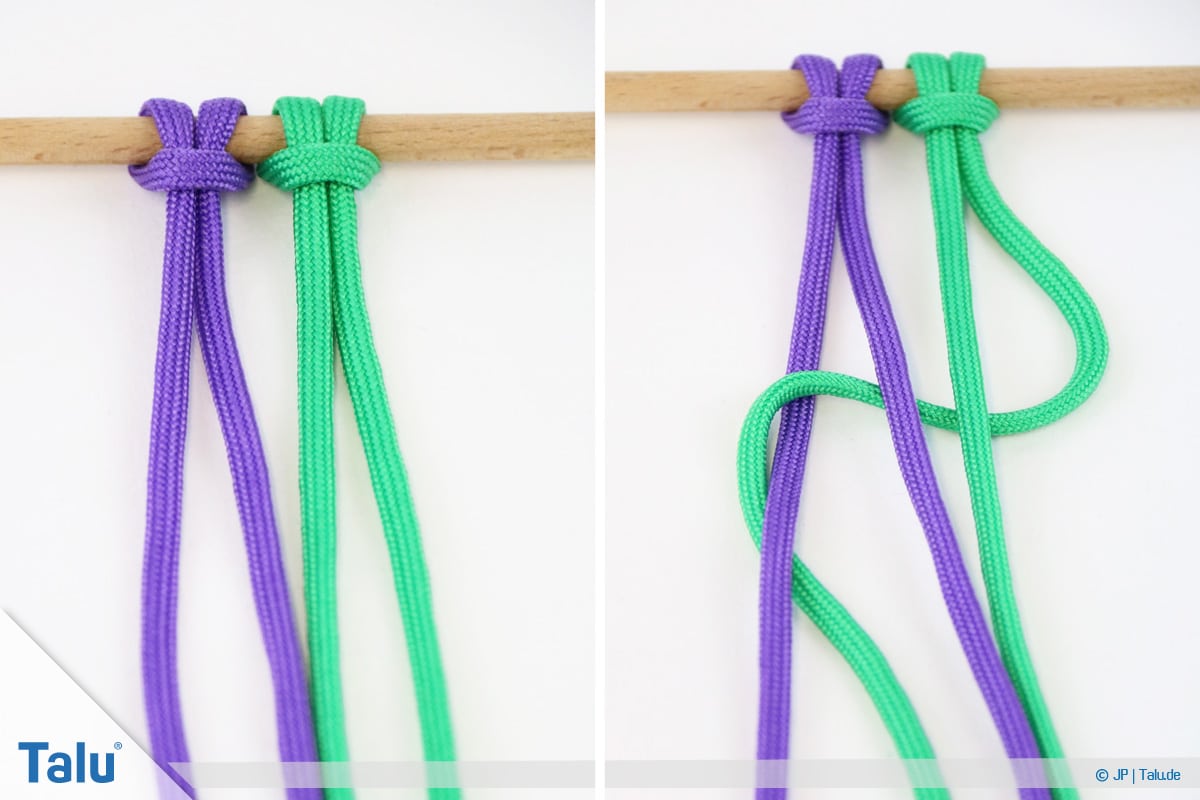 Paracord knoten, Helixknoten weitere Schritte