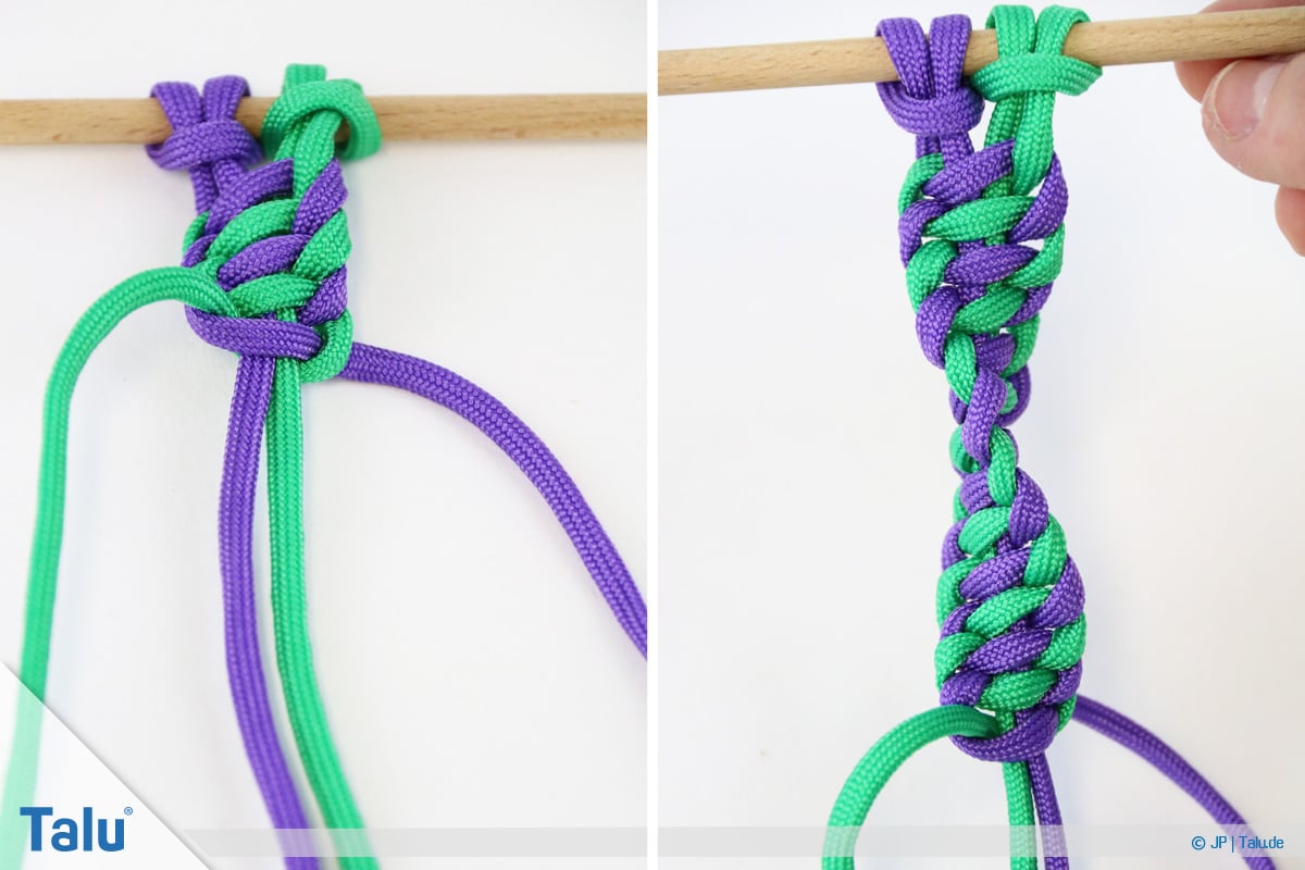 Paracord knoten, Helixknoten fertiggestellt