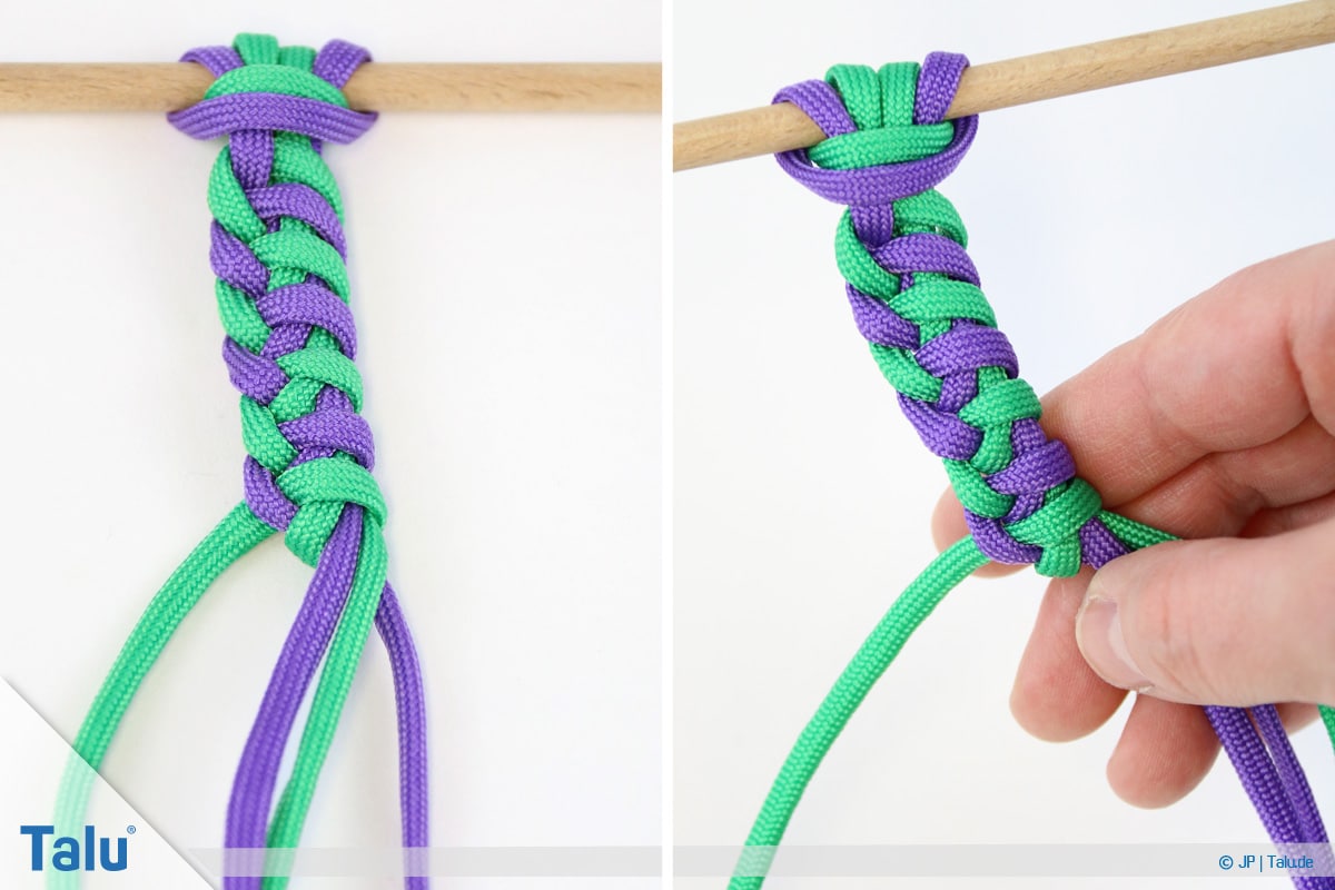 Paracord knoten, Schlangenknoten fertiggestellt