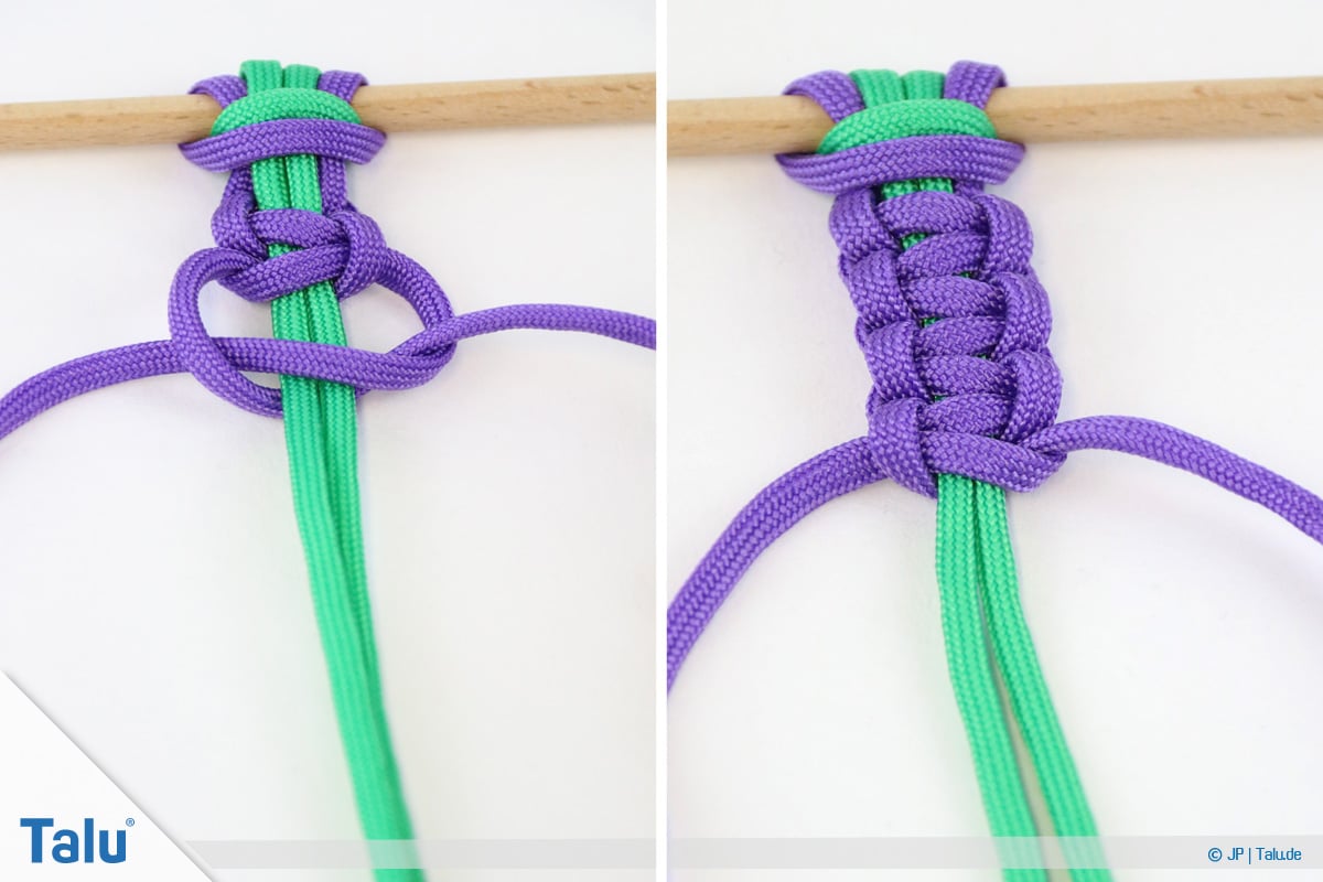 Paracord knoten, Weberknoten fertiggestellt